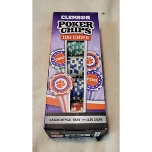 CLEMSON UNIVERSITY MASTERPIECES POKER CHIPS 100 CHIPS